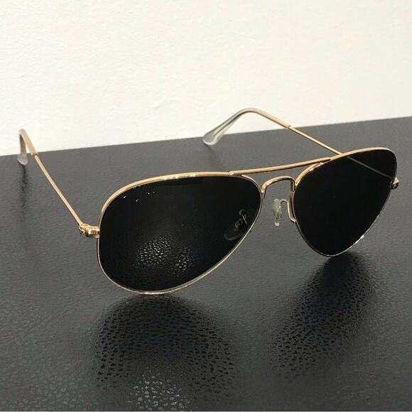 Ray Ban Aviator Classic Polished Gold Black With Case - Picture 4 of 16